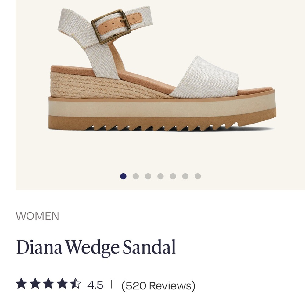 TOMS Diana Wedge Sandal in Natural